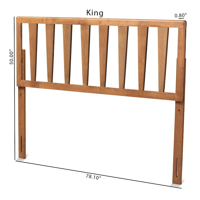 Duncan Contemporary Ash Walnut Finished Wood Headboard