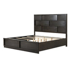 Roundhill Furniture Belani Wood Panel Bed Set, Bed, Dresser, Mirror, and Two Nightstands, Espresso