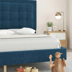 Adjustable Bed Frame with Upholstered Button Tufted Headboard