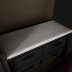 Modern 6-Door Armoire with Cushioned Bench and Drawers