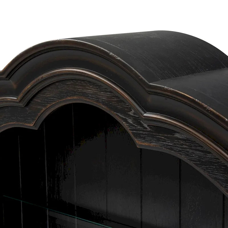 Copper Grove Chesapeake Wire Brushed Antique Black Credenza Hutch