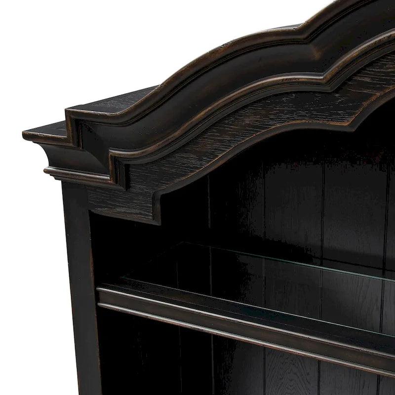 Copper Grove Chesapeake Wire Brushed Antique Black Credenza Hutch