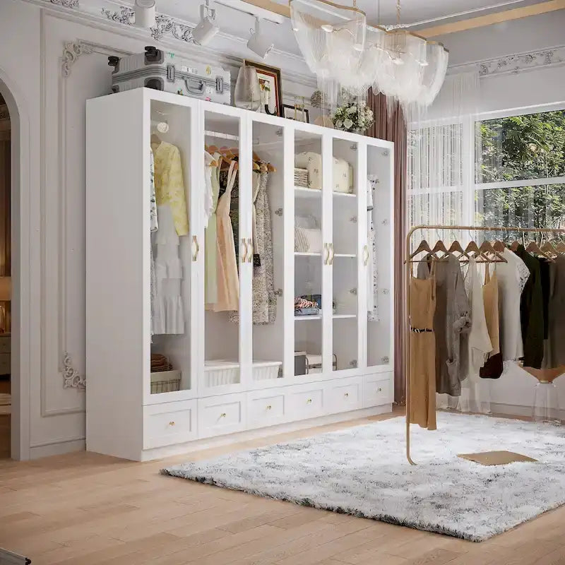 Multi-Unit Wardrobe Versatile Storage Solutions Armoires Cabinet White