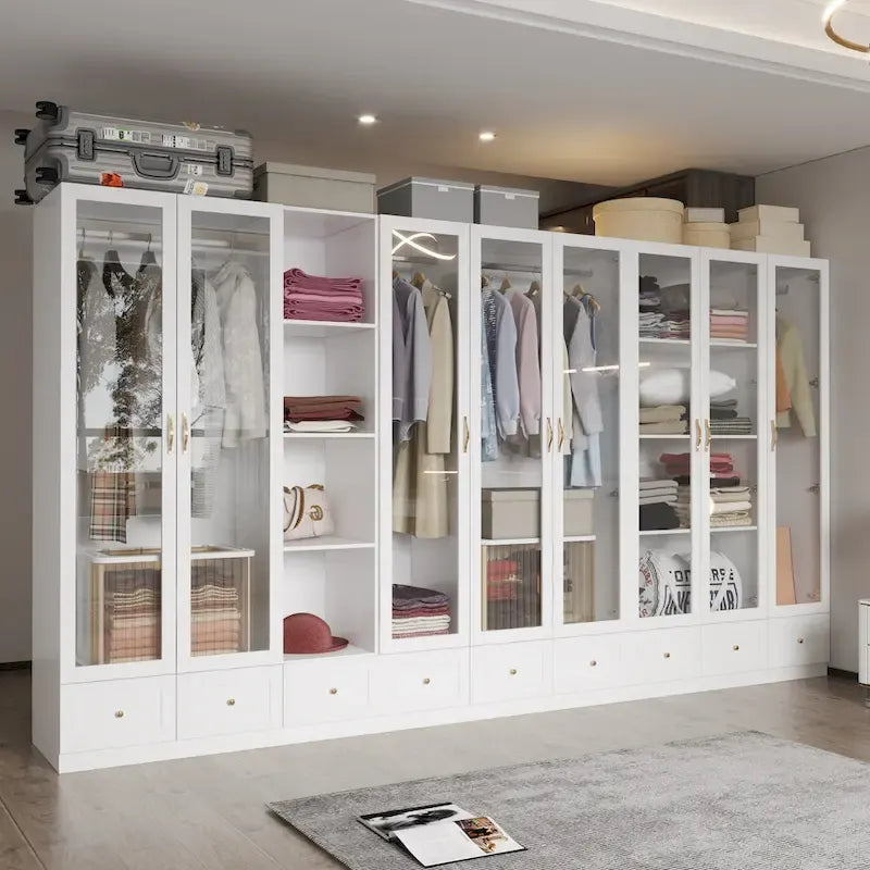 Multi-Unit Wardrobe Versatile Storage Solutions Armoires Cabinet White