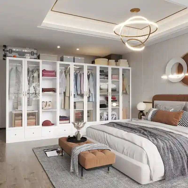 Multi-Unit Wardrobe Versatile Storage Solutions Armoires Cabinet White