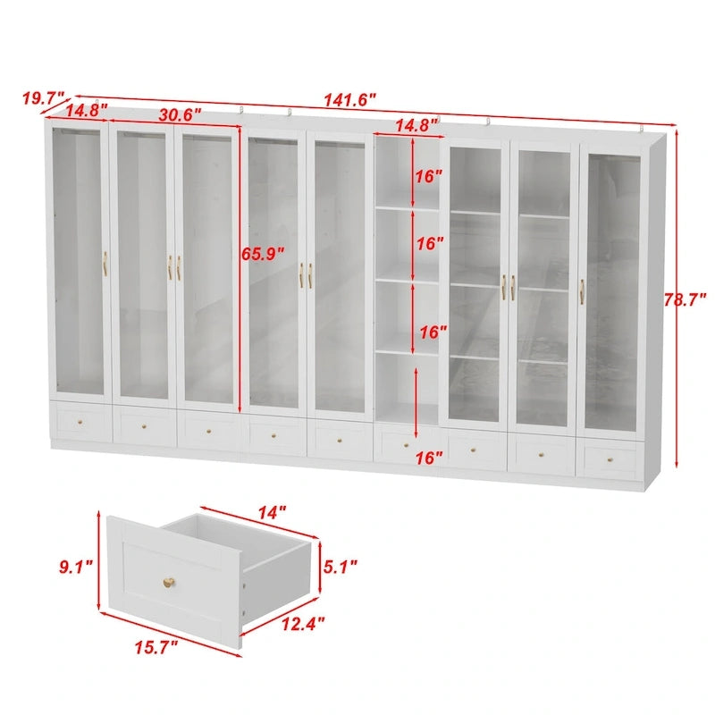 Multi-Unit Wardrobe Versatile Storage Solutions Armoires Cabinet White