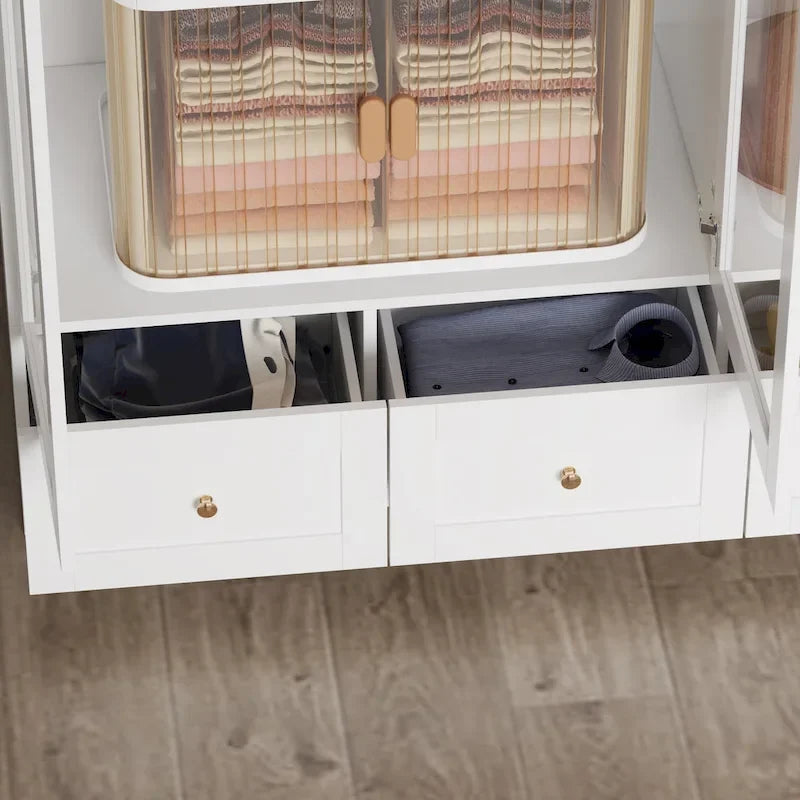 Multi-Unit Wardrobe Versatile Storage Solutions Armoires Cabinet White
