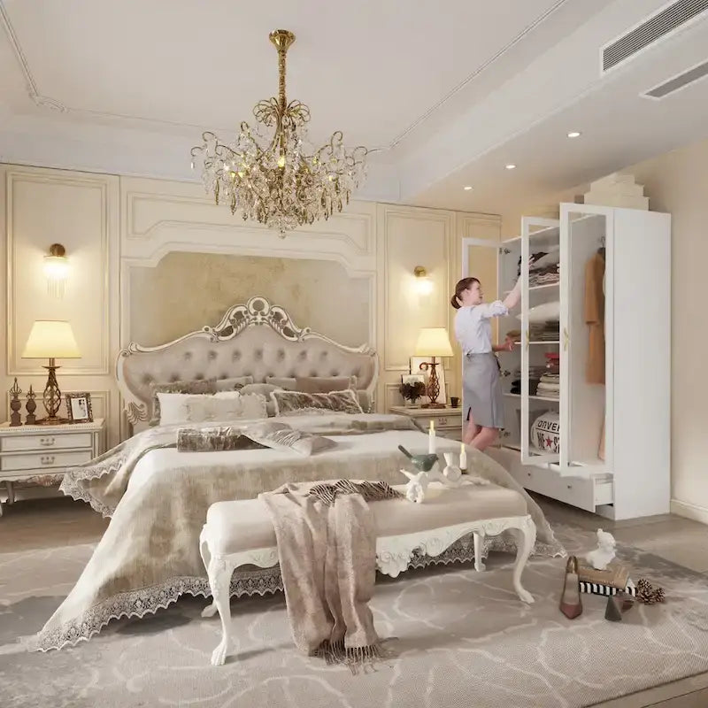 Multi-Unit Wardrobe Versatile Storage Solutions Armoires Cabinet White