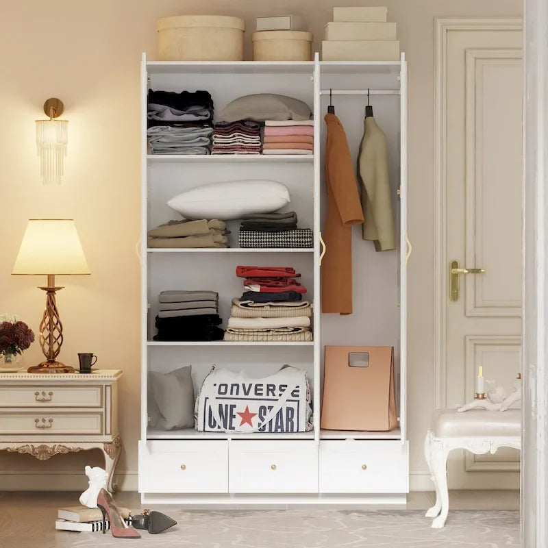 Multi-Unit Wardrobe Versatile Storage Solutions Armoires Cabinet White