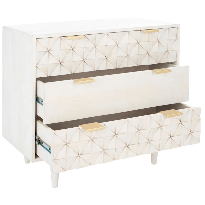 SAFAVIEH Cena 3-Drawer Storage Bedroom Chest