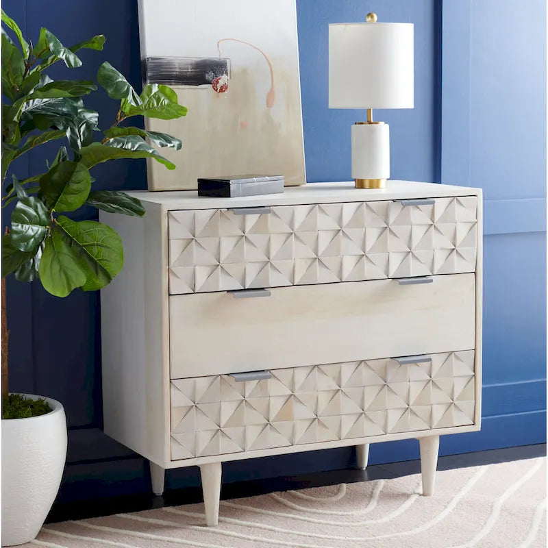 SAFAVIEH Cena 3-Drawer Storage Bedroom Chest