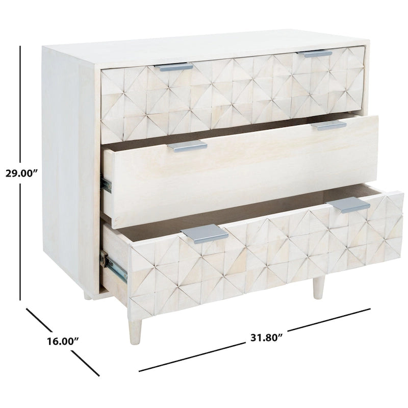 SAFAVIEH Cena 3-Drawer Storage Bedroom Chest
