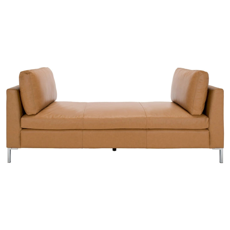 SAFAVIEH Couture Shirl Leather Bench - 81 In W x 32 In D x 34 In H - 81Wx32Dx34H