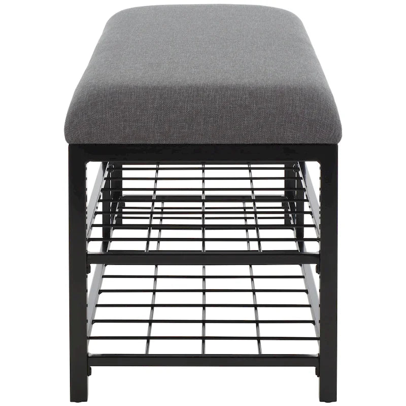SAFAVIEH Yael Open Shelf Bench with Cushion - 42  W x 15  D x 18  H - 42Wx15Dx18H