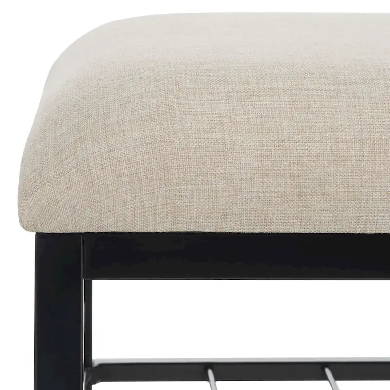 SAFAVIEH Yael Open Shelf Bench with Cushion - 42  W x 15  D x 18  H - 42Wx15Dx18H