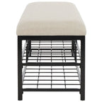 SAFAVIEH Yael Open Shelf Bench with Cushion - 42  W x 15  D x 18  H - 42Wx15Dx18H