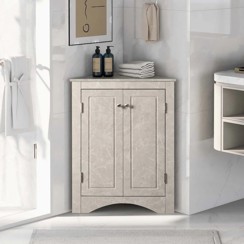 Triangle Bathroom Storage Cabinet with Adjustable Shelves