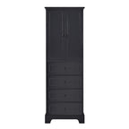 Storage Cabinet with 2 Doors and 4 Drawers for Bathroom Adjustable Shelf, MDF Board with Painted Finish