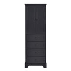 Storage Cabinet with 2 Doors and 4 Drawers for Bathroom Adjustable Shelf, MDF Board with Painted Finish
