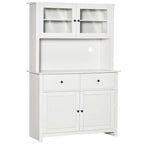 HOMCOM 63.5  Kitchen Buffet with Hutch, Pantry Storage Cabinet with 4 Shelves, Drawers, Framed Glass Doors