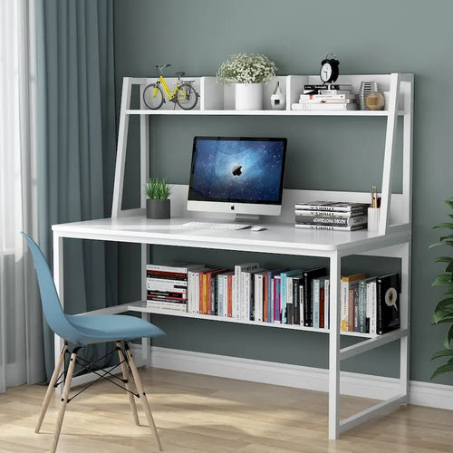 Moderner 47-Zoll-Computertisch mit Aufsatz und Bücherregal
