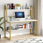 47 Inch Modern Computer Desk with Hutch and Bookshelf