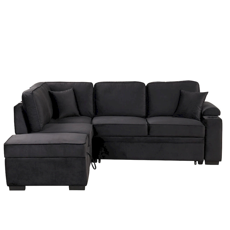 87.4  Sleeper Sofa Bed,2 in 1 Pull Out sofa bed L Shape Couch with Storage Ottoman for Living Room,Bedroom Couch and Small Apart