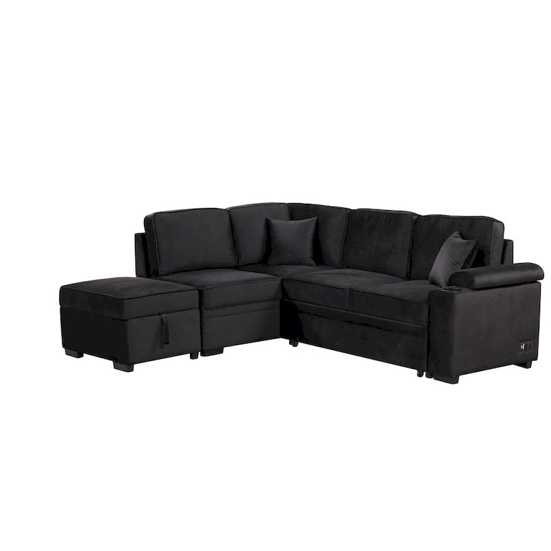 87.4  Sleeper Sofa Bed,2 in 1 Pull Out sofa bed L Shape Couch with Storage Ottoman for Living Room,Bedroom Couch and Small Apart