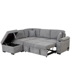 87.4  Sleeper Sofa Bed,2 in 1 Pull Out sofa bed L Shape Couch with Storage Ottoman for Living Room,Bedroom Couch and Small Apart