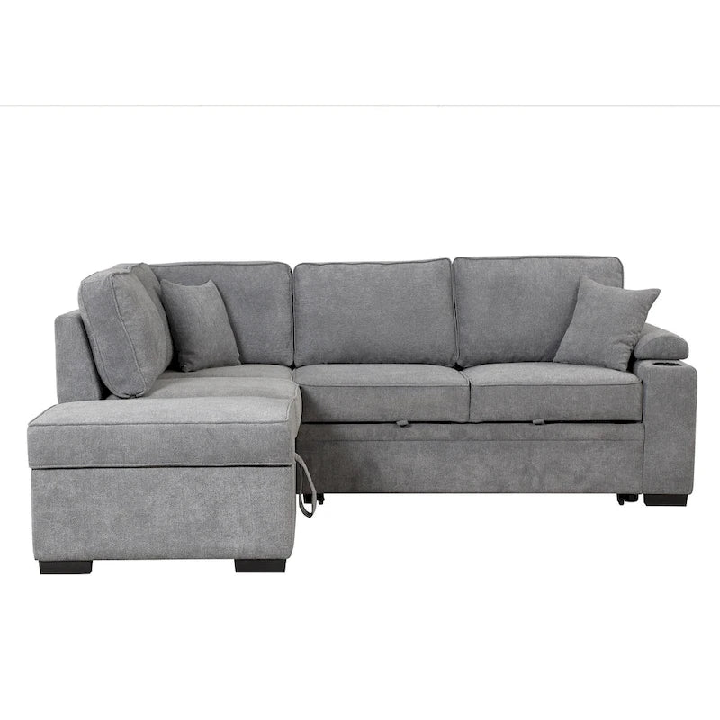 87.4  Sleeper Sofa Bed,2 in 1 Pull Out sofa bed L Shape Couch with Storage Ottoman for Living Room,Bedroom Couch and Small Apart