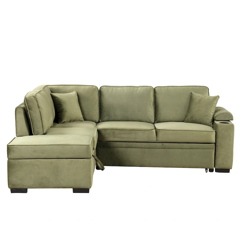 87.4  Sleeper Sofa Bed,2 in 1 Pull Out sofa bed L Shape Couch with Storage Ottoman for Living Room,Bedroom Couch and Small Apart