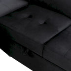 Sleeper Sectional Sofa, L-Shape Corner Couch Sofa-Bed with Storage Ottoman & Hidden Arm Storage & USB Charge for Living Room Ap
