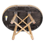 5-Piece Farmhouse Dining Table Set Wood Round Extendable Dining Table and 4 Upholstered Dining Chairs