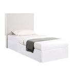 Gemma Sand Upholstered Headboard with Flange Details