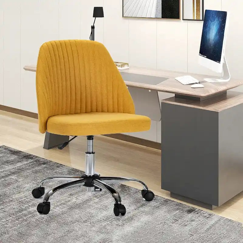 Modern Upholstered Home Office Chair Swivel Arm Desk Chair Task Chair