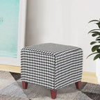 Adeco Square Ottoman Footrest Stool Small Fabric Bench Seat