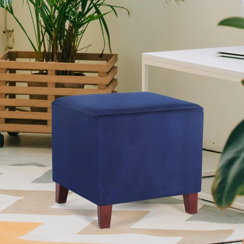 Adeco Square Ottoman Footrest Stool Small Fabric Bench Seat