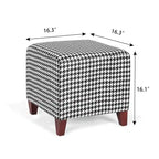 Adeco Square Ottoman Footrest Stool Small Fabric Bench Seat