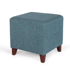 Adeco Square Ottoman Footrest Stool Small Fabric Bench Seat