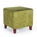 Adeco Square Ottoman Footrest Stool Small Fabric Bench Seat