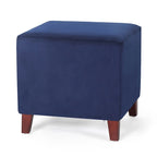 Adeco Square Ottoman Footrest Stool Small Fabric Bench Seat