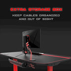 BOSSIN Ergonomic Gaming Desk T-Shaped Office PC Computer Desk with Full Desk Mouse Pad, Handle Rack, Cup Holder Headphone Hook