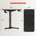 BOSSIN Ergonomic Gaming Desk T-Shaped Office PC Computer Desk with Full Desk Mouse Pad, Handle Rack, Cup Holder Headphone Hook