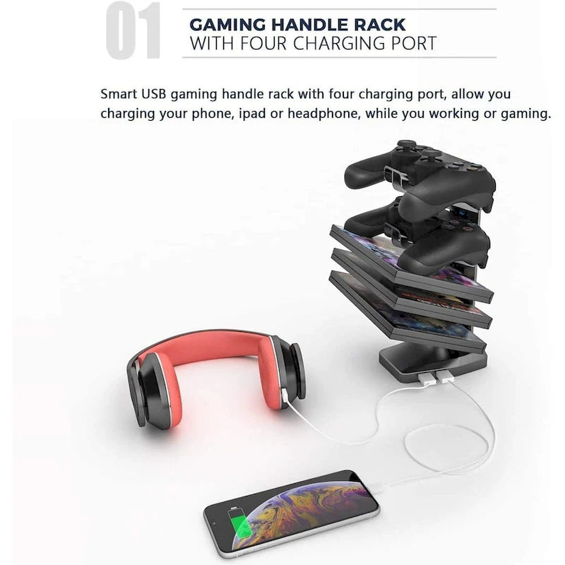BOSSIN Ergonomic Gaming Desk T-Shaped Office PC Computer Desk with Full Desk Mouse Pad, Handle Rack, Cup Holder Headphone Hook