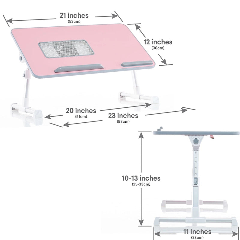 Husband Pillow - Lap Desk Wood Small Top - Fits Up to 17 Laptop - with Dual Cushion, Multifunctional Slot for Tablet
