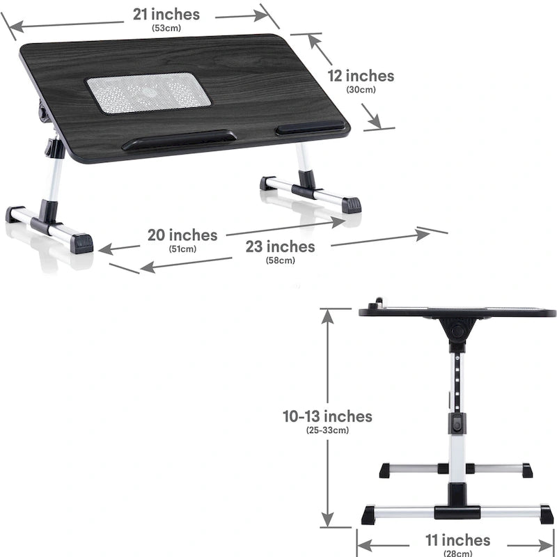 Husband Pillow - Lap Desk Wood Small Top - Fits Up to 17 Laptop - with Dual Cushion, Multifunctional Slot for Tablet