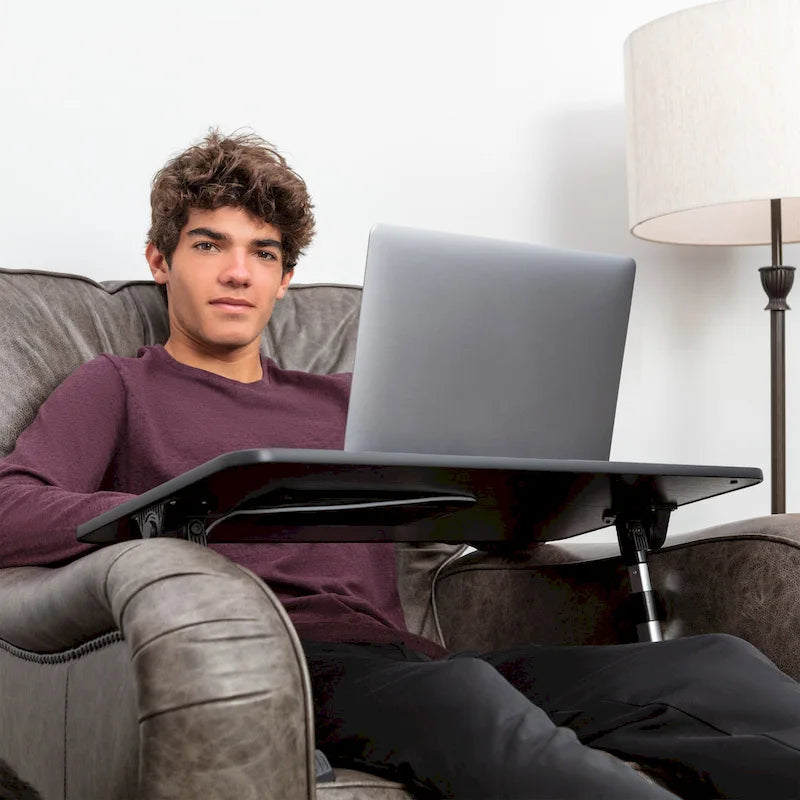 Husband Pillow - Lap Desk Wood Small Top - Fits Up to 17 Laptop - with Dual Cushion, Multifunctional Slot for Tablet