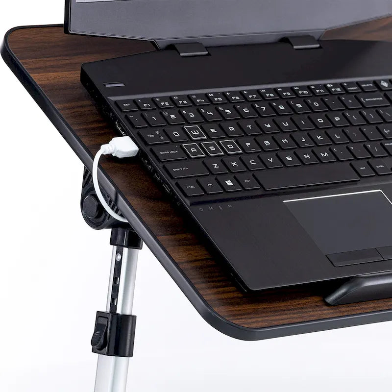 Husband Pillow - Lap Desk Wood Small Top - Fits Up to 17 Laptop - with Dual Cushion, Multifunctional Slot for Tablet