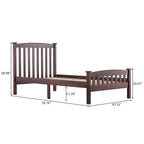 Classic Panel Bed Vertical Strip with Headboard Brown Twin/Full/Queen
