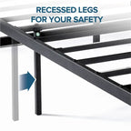 Priage by ZINUS Black Metal Platform Bed Frame